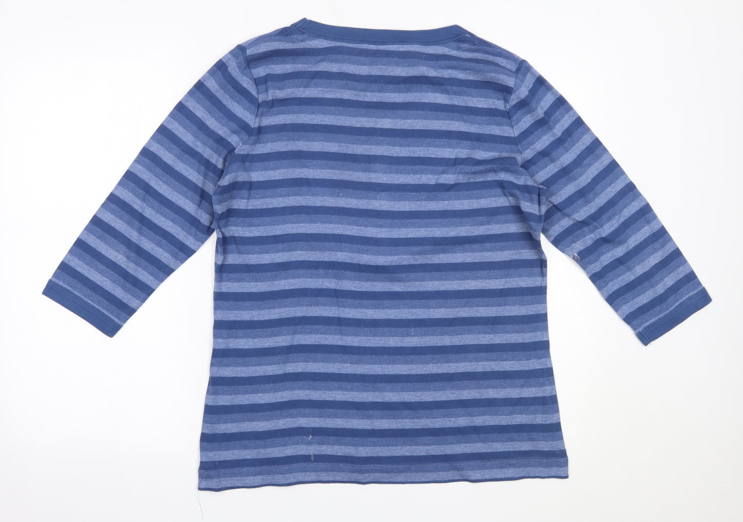Marks and Spencer Womens Blue Striped  Basic T-Shirt Size 18