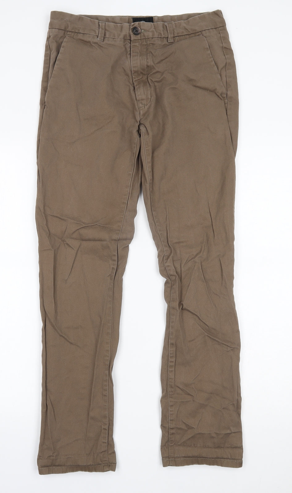 moss london Mens Brown   Chino Trousers Size 30 L29 in