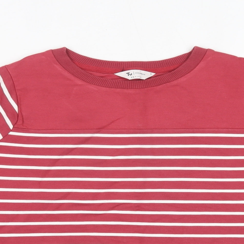 TU Womens Red Striped  Basic Blouse Size 8