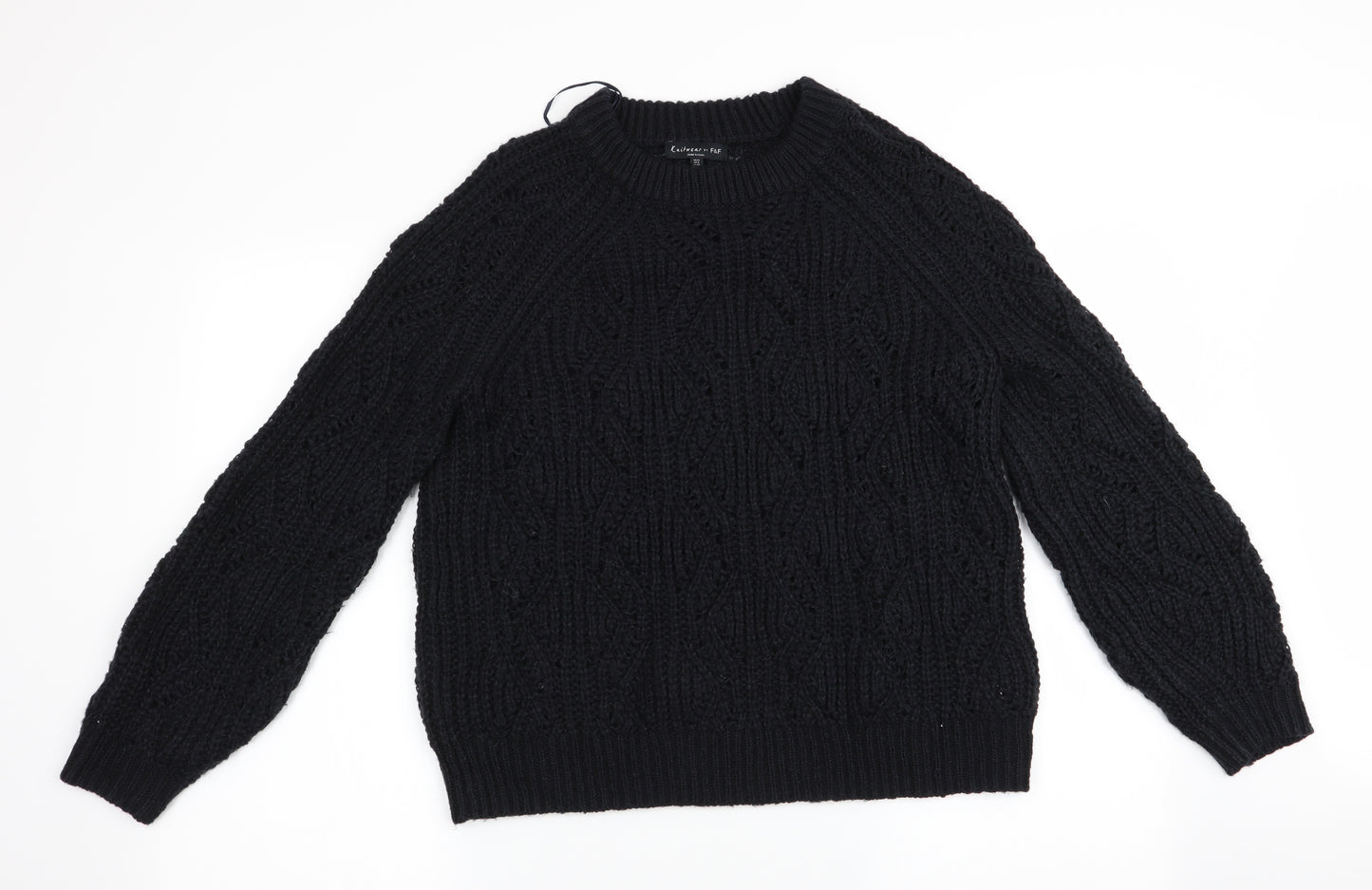 Florence and Fred Womens Black   Pullover Jumper Size 12  - open knit
