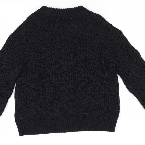 Florence and Fred Womens Black   Pullover Jumper Size 12  - open knit