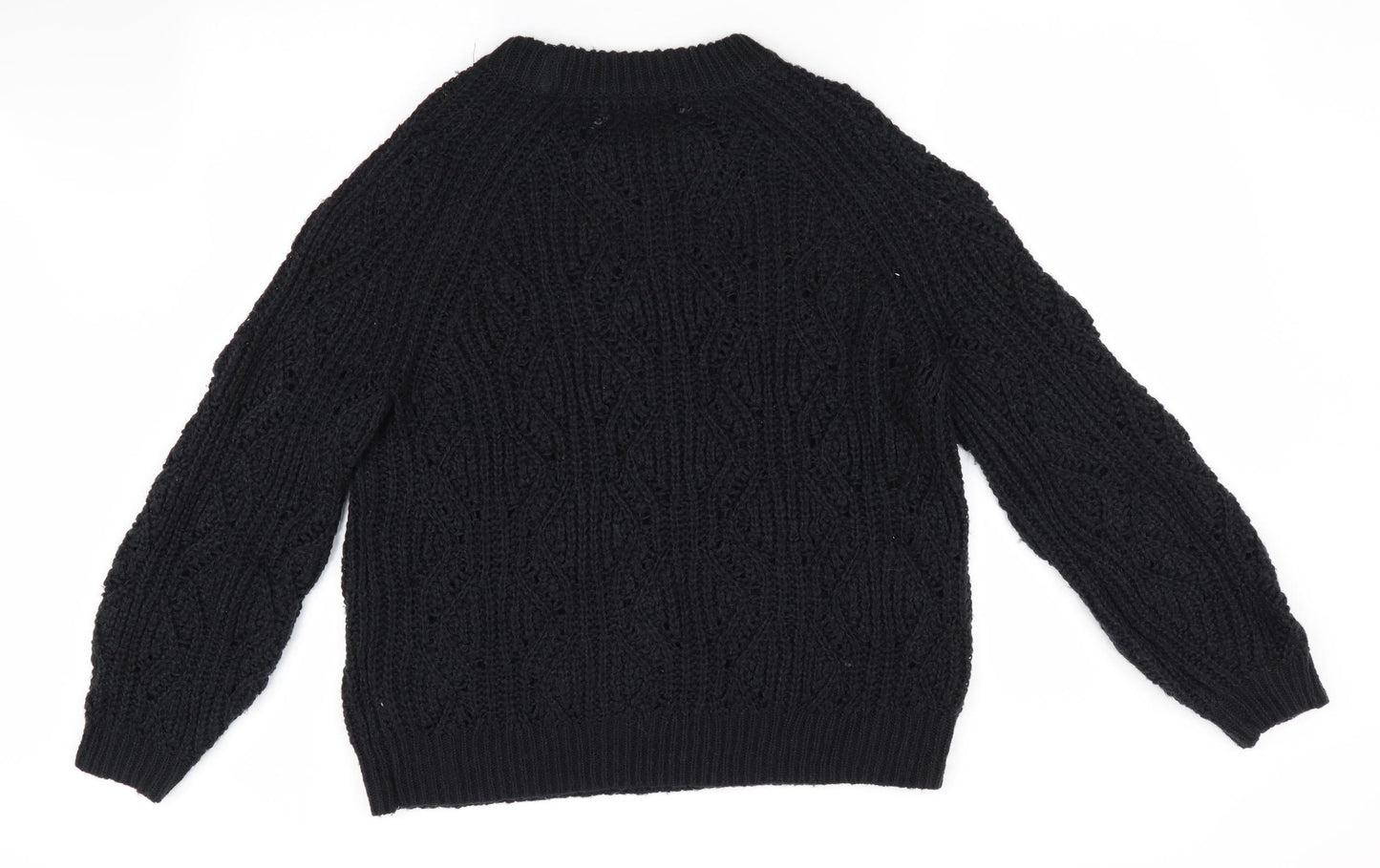 Florence and Fred Womens Black   Pullover Jumper Size 12  - open knit
