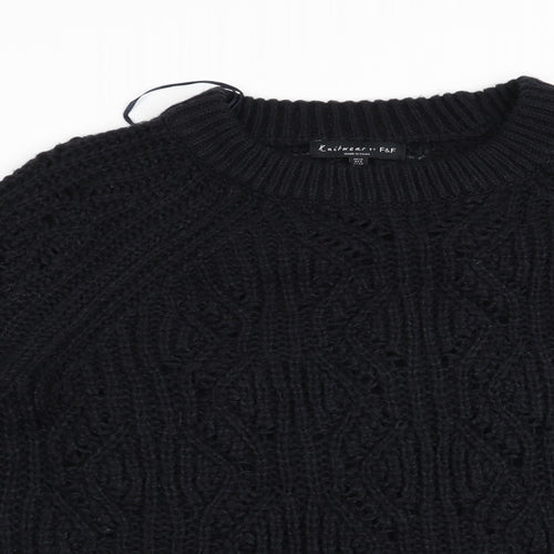 Florence and Fred Womens Black   Pullover Jumper Size 12  - open knit