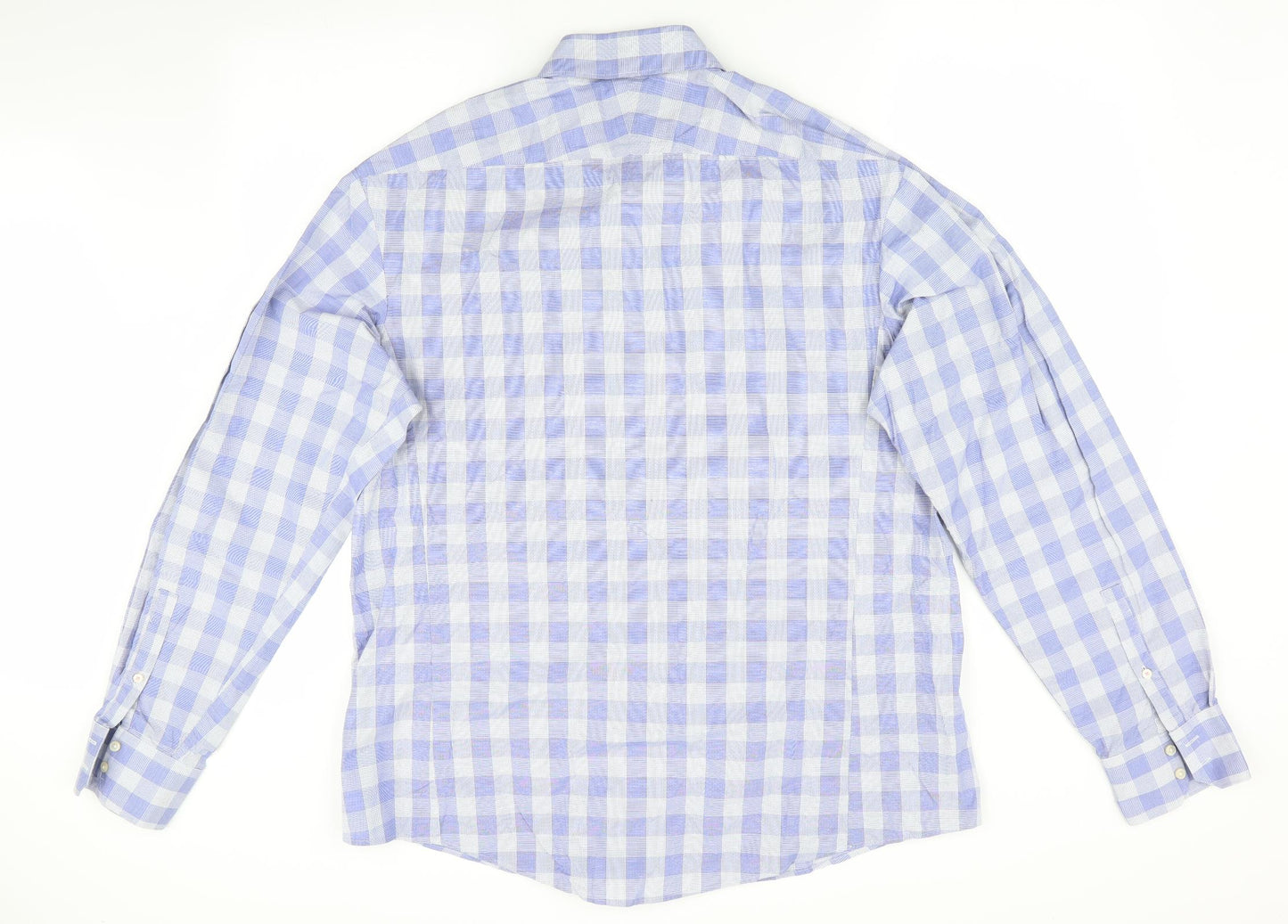 Thomas Pink Mens Blue Check   Dress Shirt Size 17