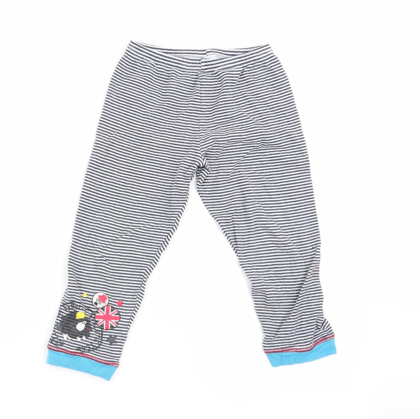 Preworn Boys Black Striped   Pyjama Pants Size 4-5 Years