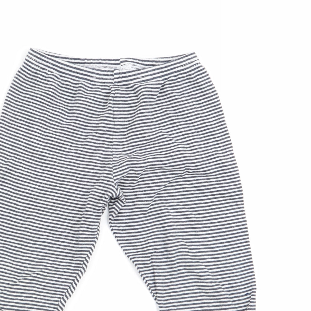 Preworn Boys Black Striped   Pyjama Pants Size 4-5 Years
