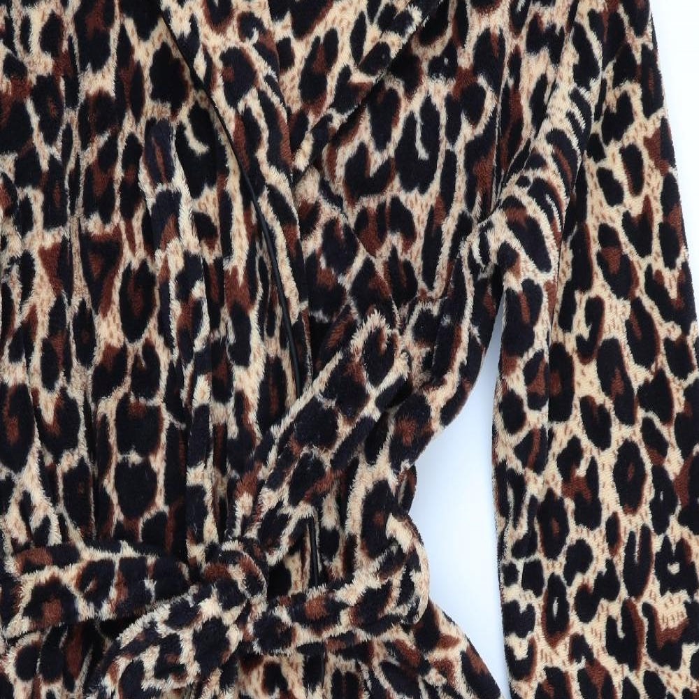 George Womens Brown Animal Print   Gown Size L