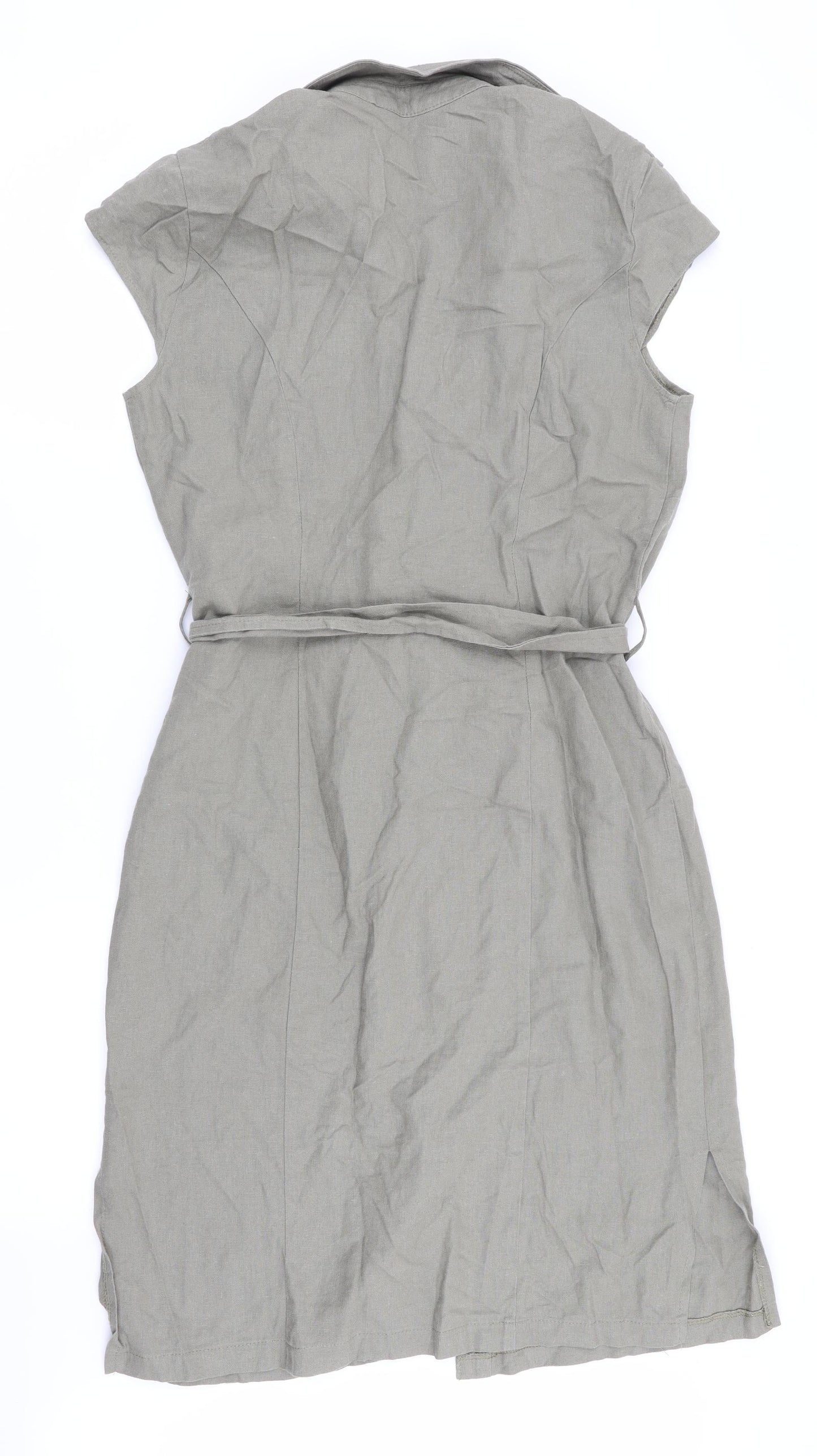 Florence and Fred Womens Green   Shirt Dress  Size 12  - Linen Look Dress