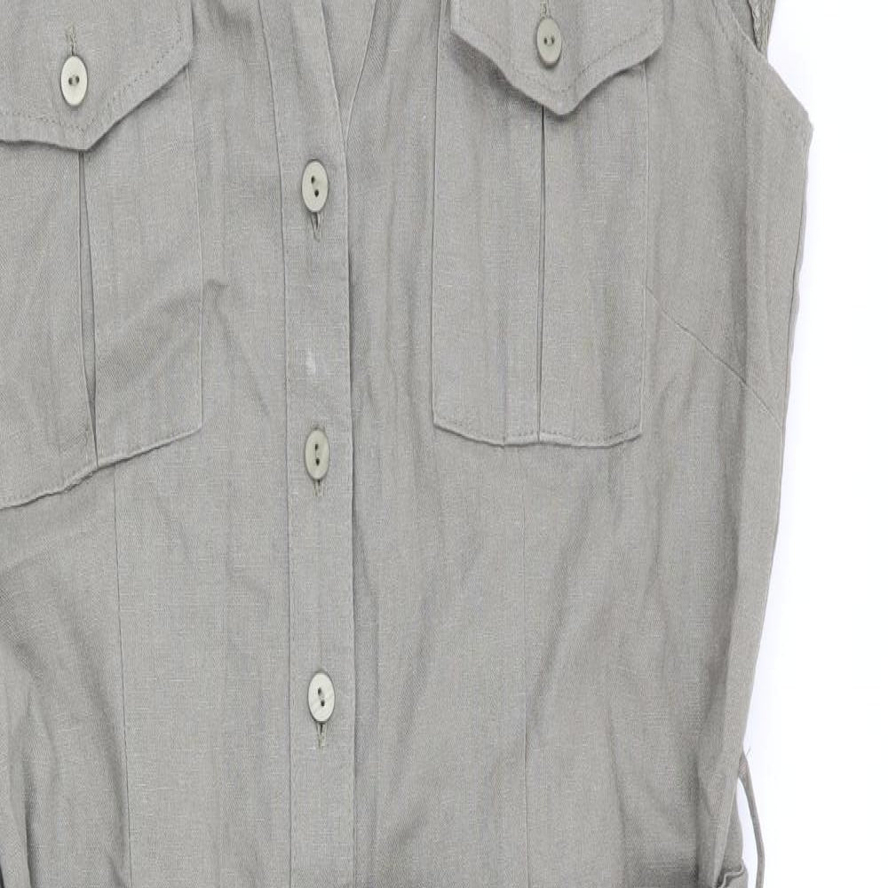 Florence and Fred Womens Green   Shirt Dress  Size 12  - Linen Look Dress
