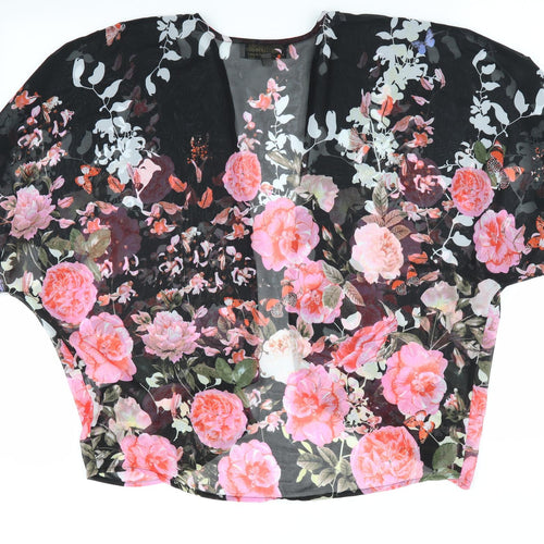 Parisian Collection Womens Black Floral  Basic Blouse Size 10  - Over Blouse