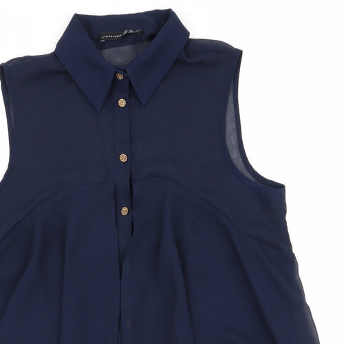 Atmosphere Womens Blue   Basic Button-Up Size 10  - Layered
