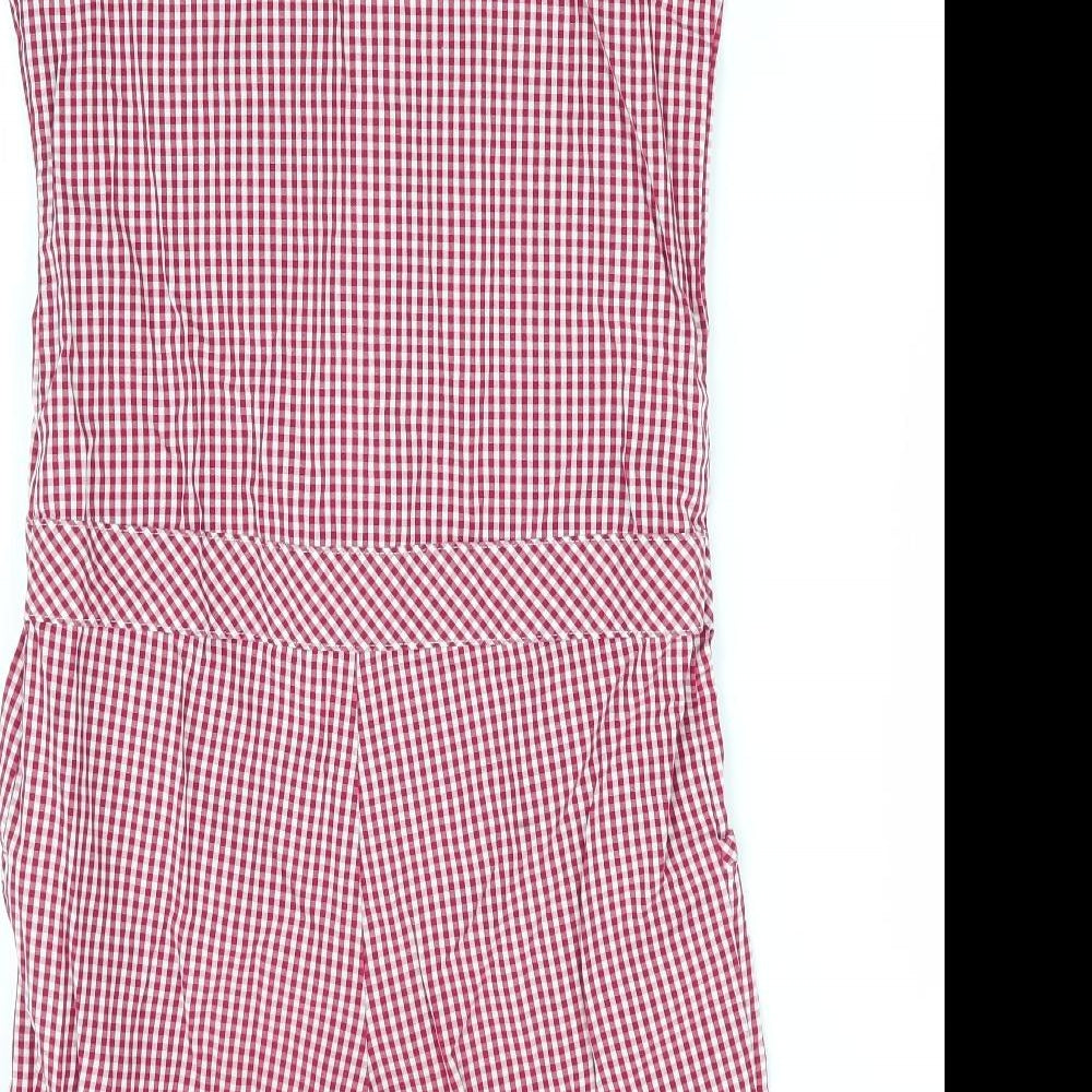 M&S School Girls Red Check  Jumpsuit One-Piece Size 8-9 Years  - School wear