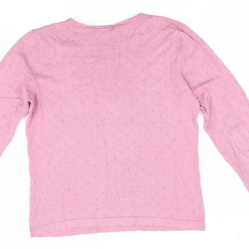 Hampton Republic Womens Pink Polka Dot  Pullover Jumper Size S