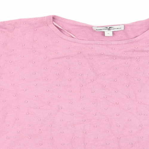 Hampton Republic Womens Pink Polka Dot  Pullover Jumper Size S