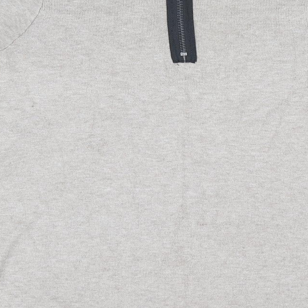 Zara Womens Beige   Pullover Jumper Size 8  - Longline Jumper Back Zip