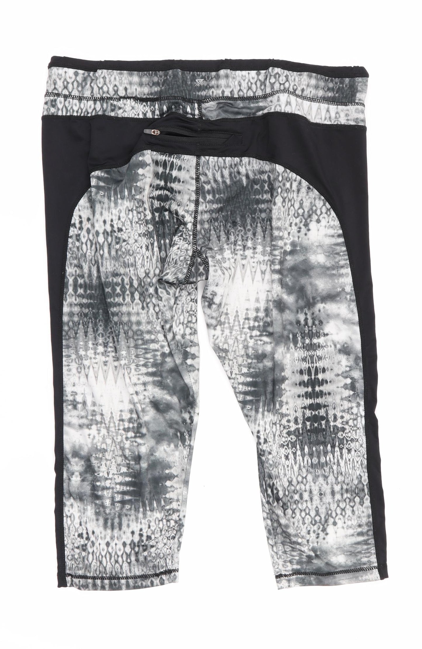 Workout Womens Black Geometric  Compression Leggings Size 18 L19 in - Cropped