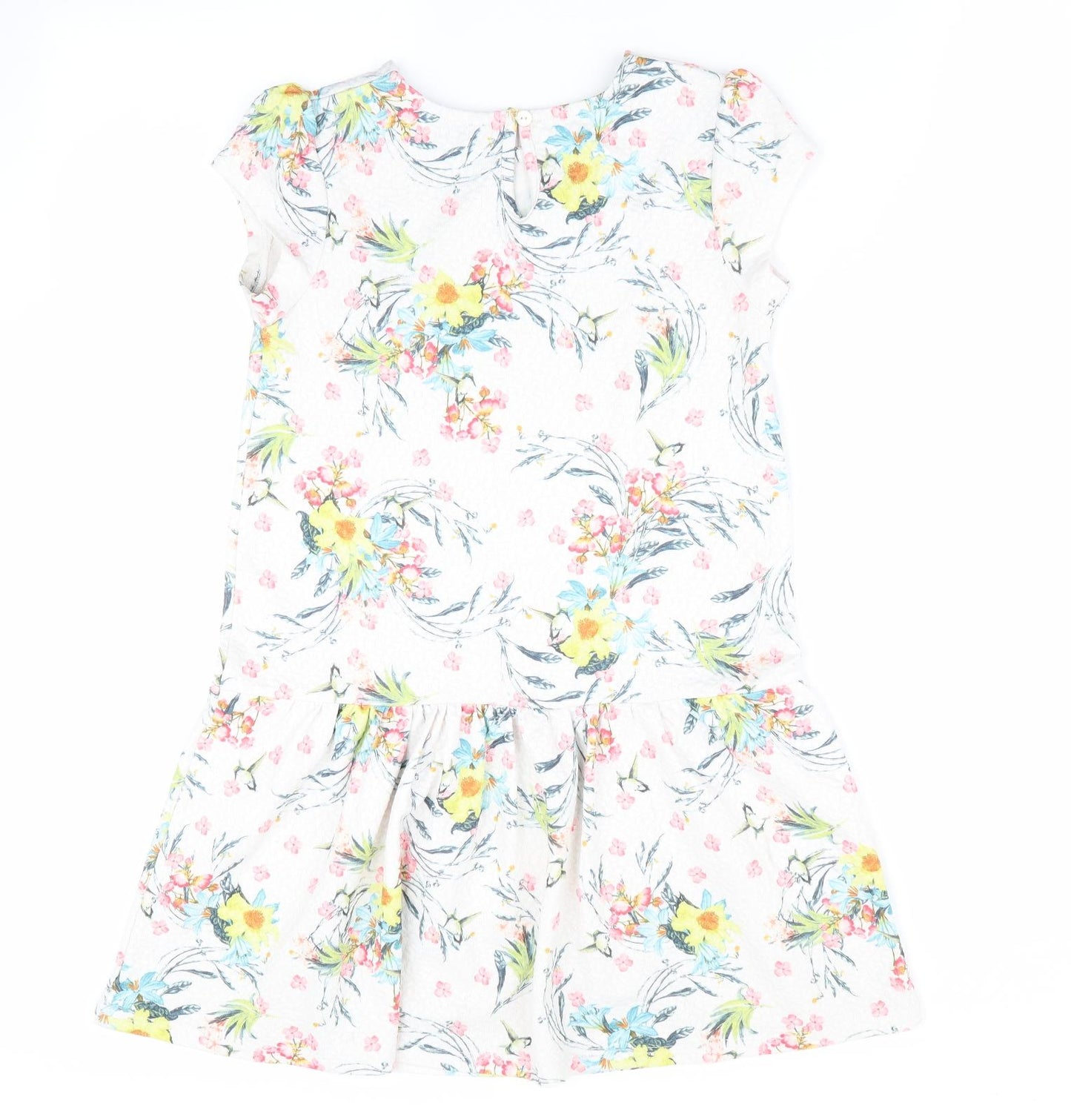 George Girls Ivory Floral  Fit & Flare  Size 8-9 Years