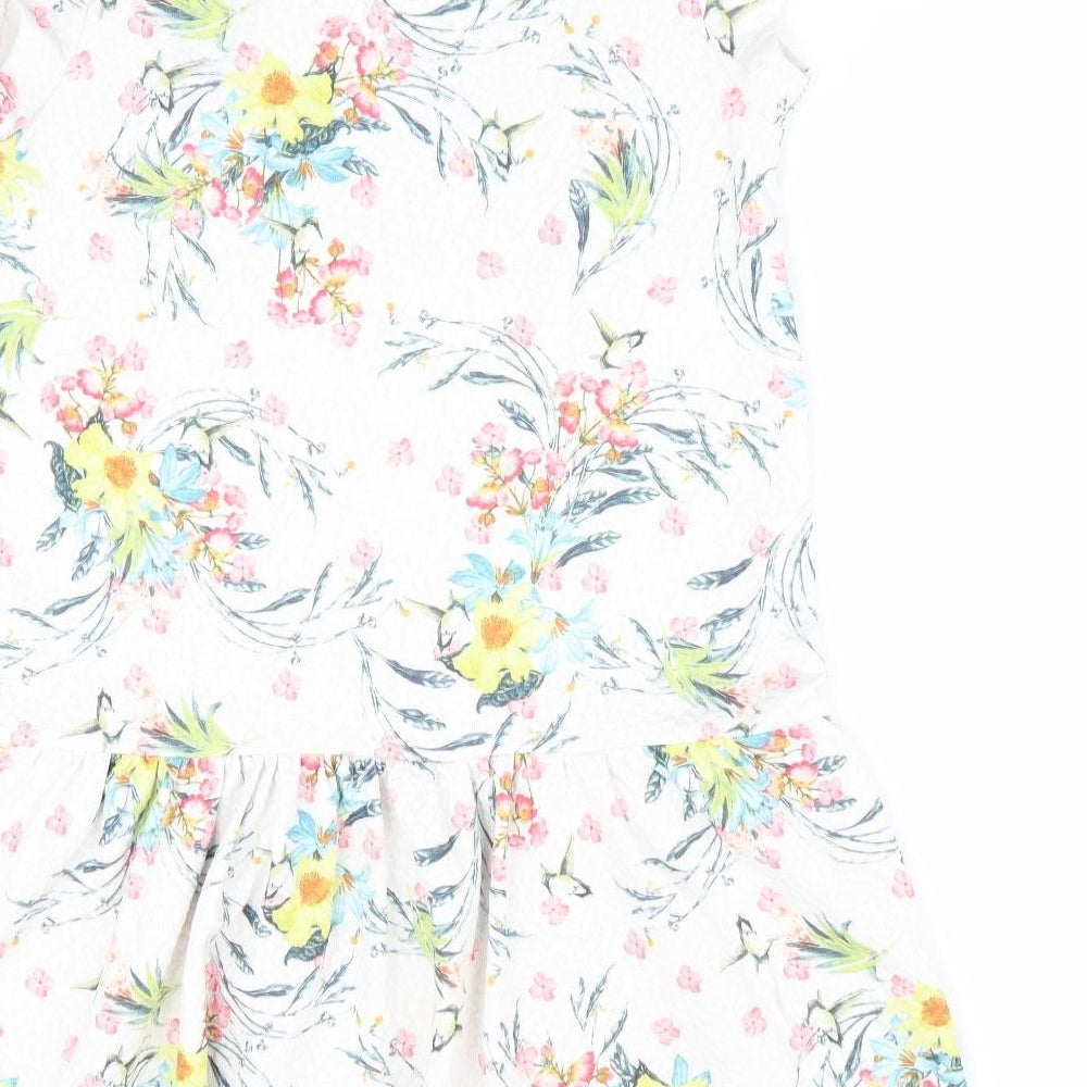 George Girls Ivory Floral  Fit & Flare  Size 8-9 Years