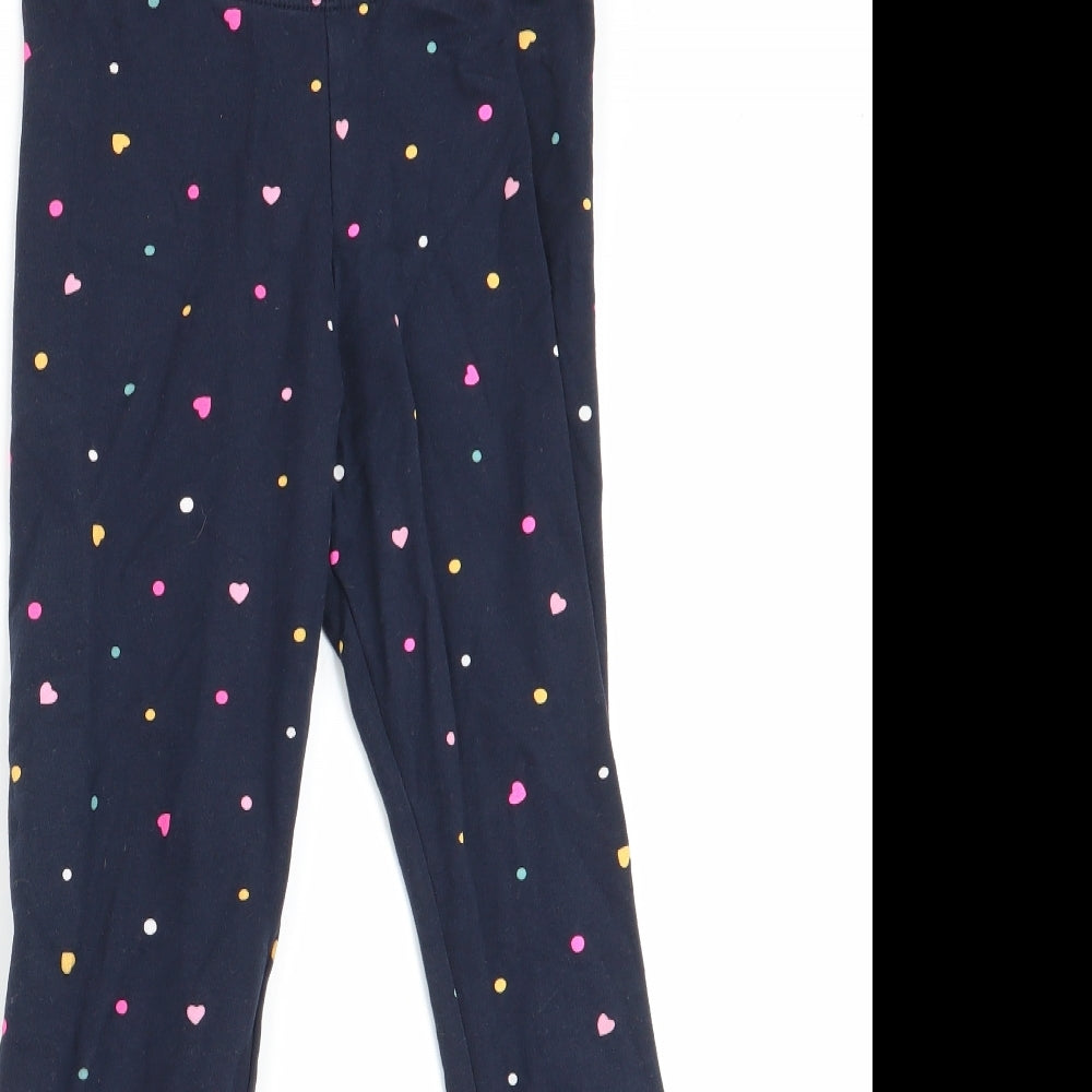 H&M Girls Blue Polka Dot  Jegging Trousers Size 7 Years