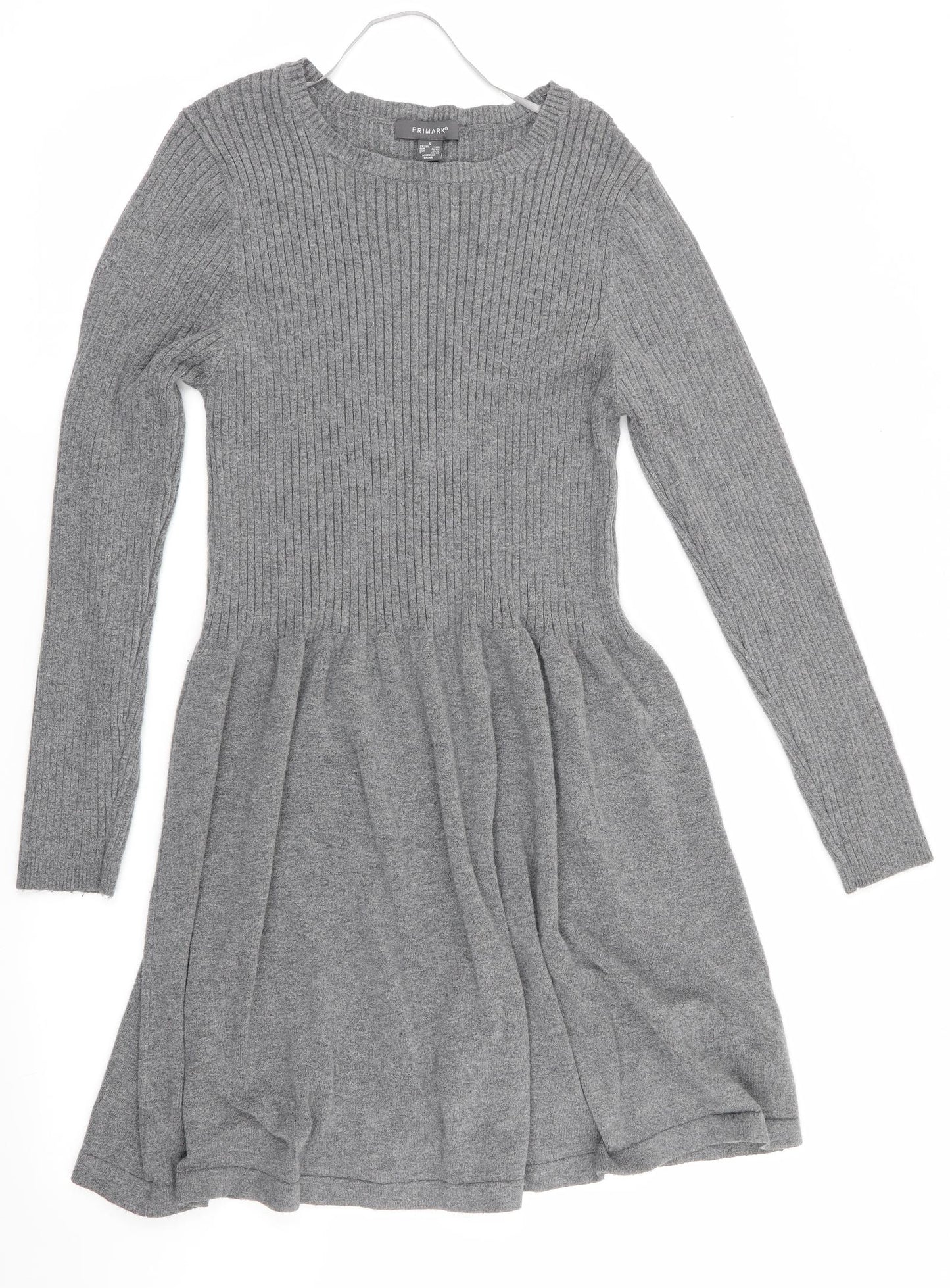 Primark Womens Grey   Jumper Dress  Size L  - Fit and Flare