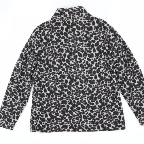 Active Womens Brown Animal Print  Jacket Coat   - Fleece Jacket