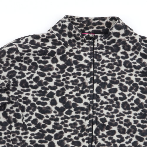 Active Womens Brown Animal Print  Jacket Coat   - Fleece Jacket