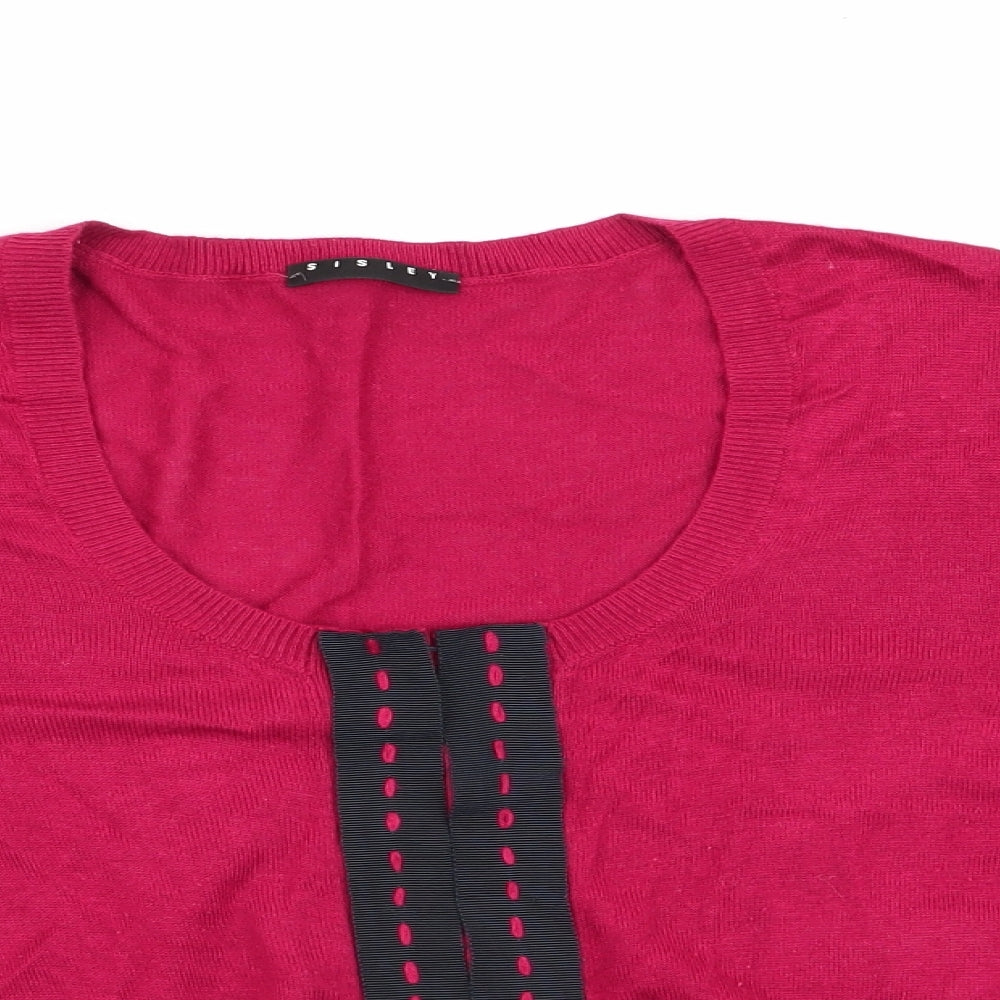 Sisley Womens Red   Cardigan Jumper Size L