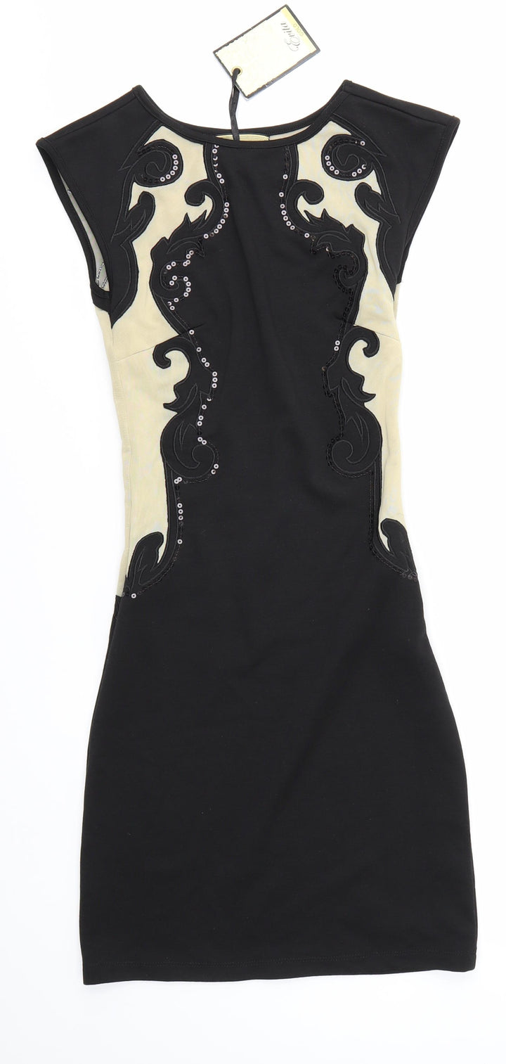 Evita Gold Womens Multicoloured Bodycon Size 6