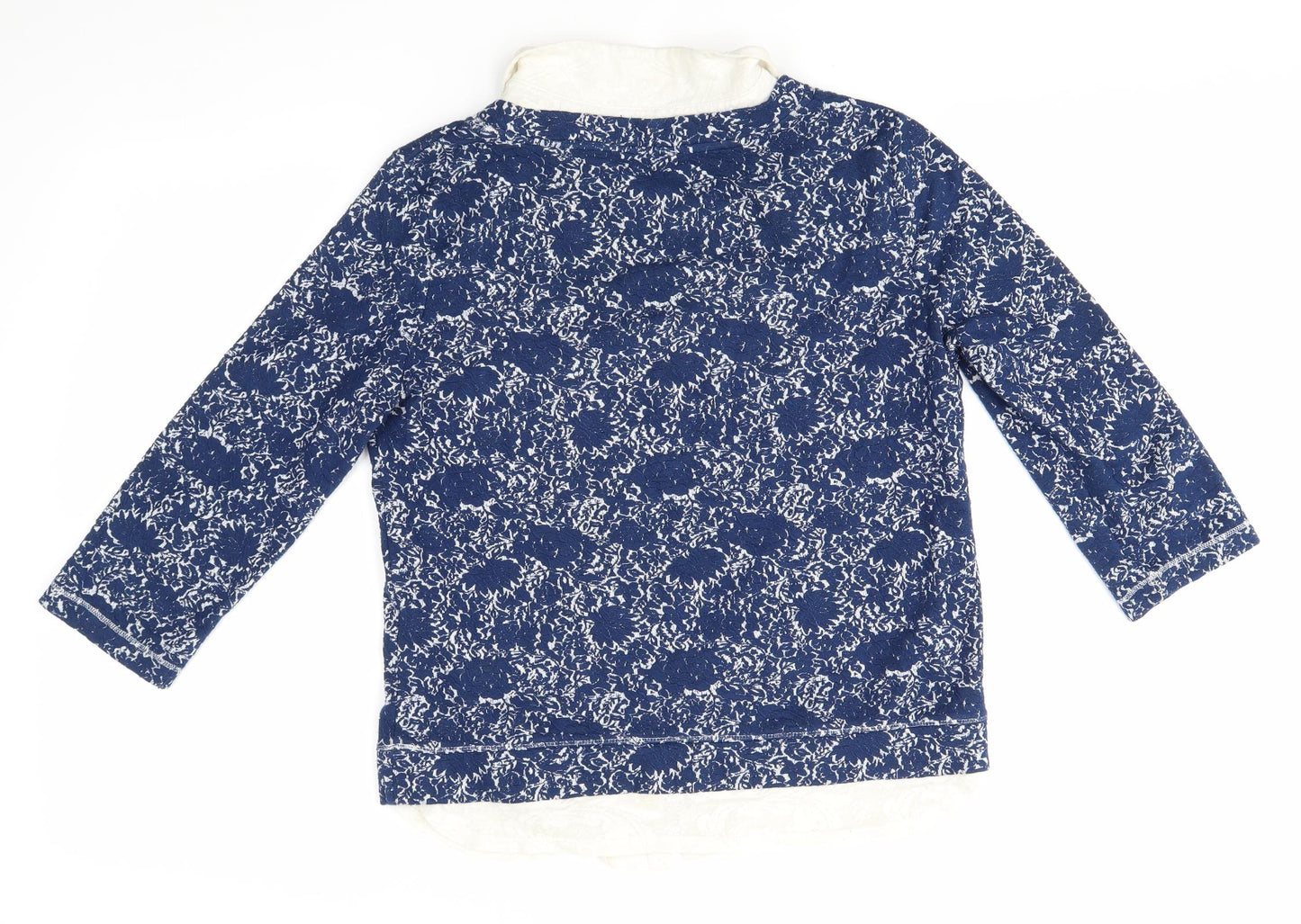 M&S Womens Blue Floral  Pullover Jumper Size 10