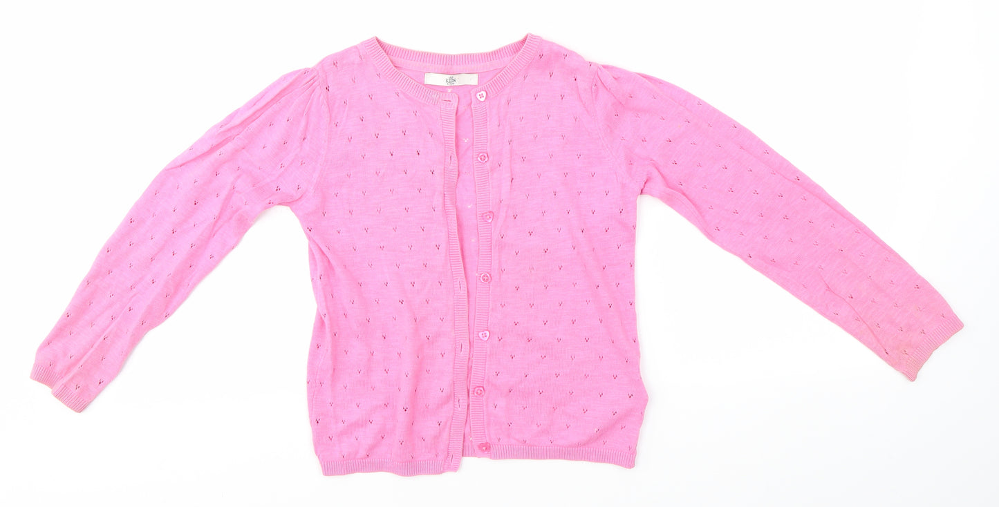 M&S Girls Pink   Cardigan Jumper Size 6-7 Years
