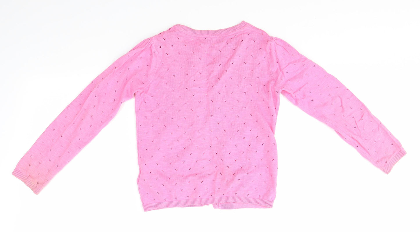 M&S Girls Pink   Cardigan Jumper Size 6-7 Years