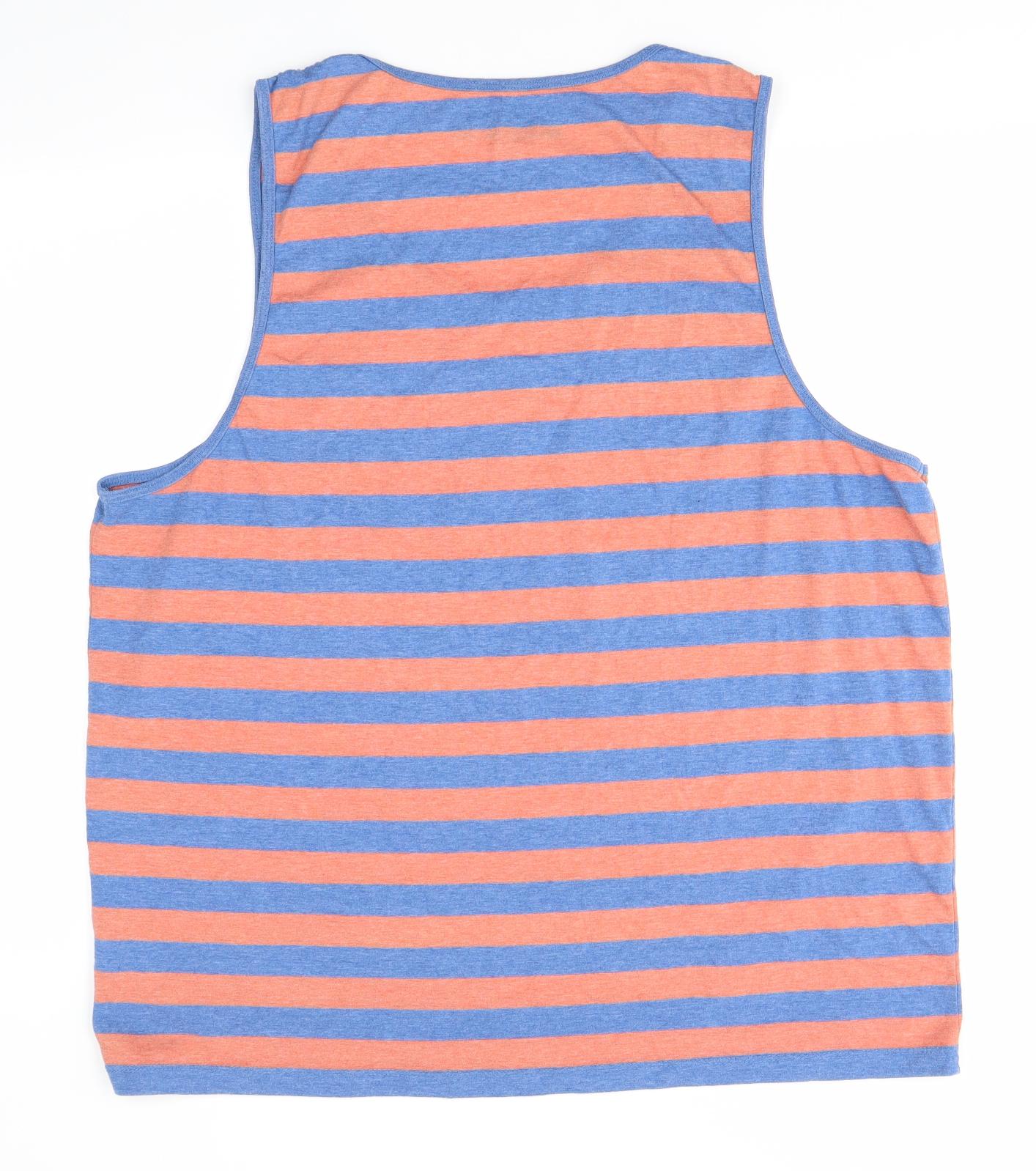 Primark Mens Multicoloured Striped  Basic Tank Size 2XL