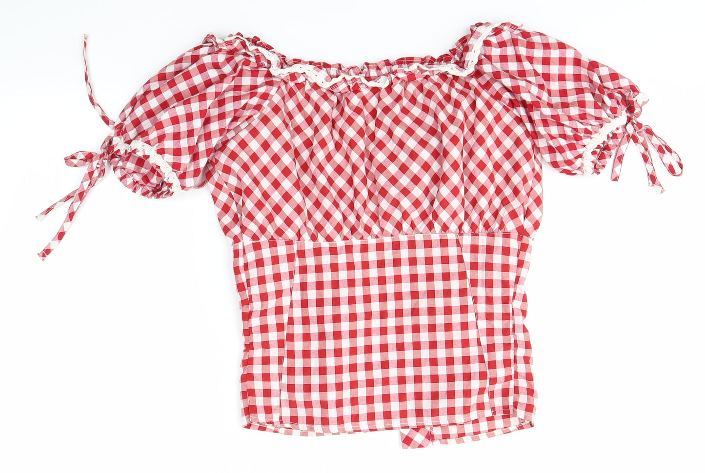 Stockerpoint Womens Red Check  Basic Blouse Size 10