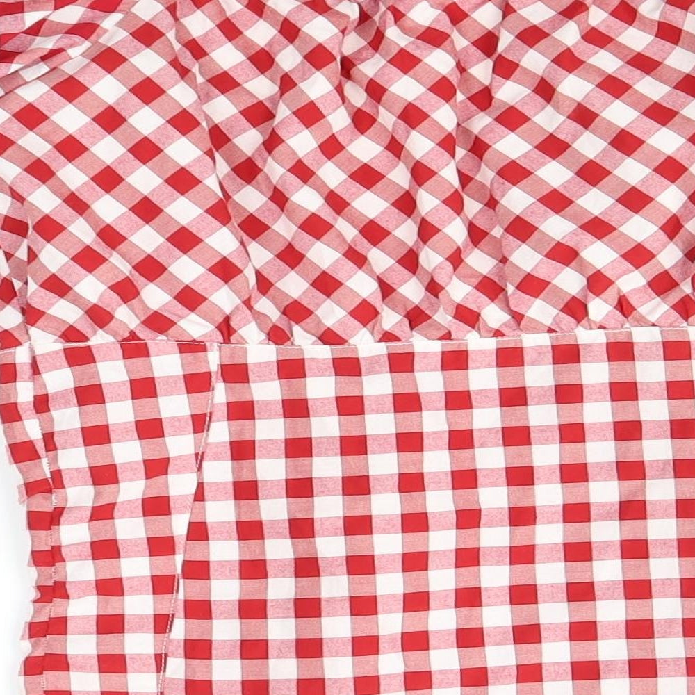 Stockerpoint Womens Red Check  Basic Blouse Size 10