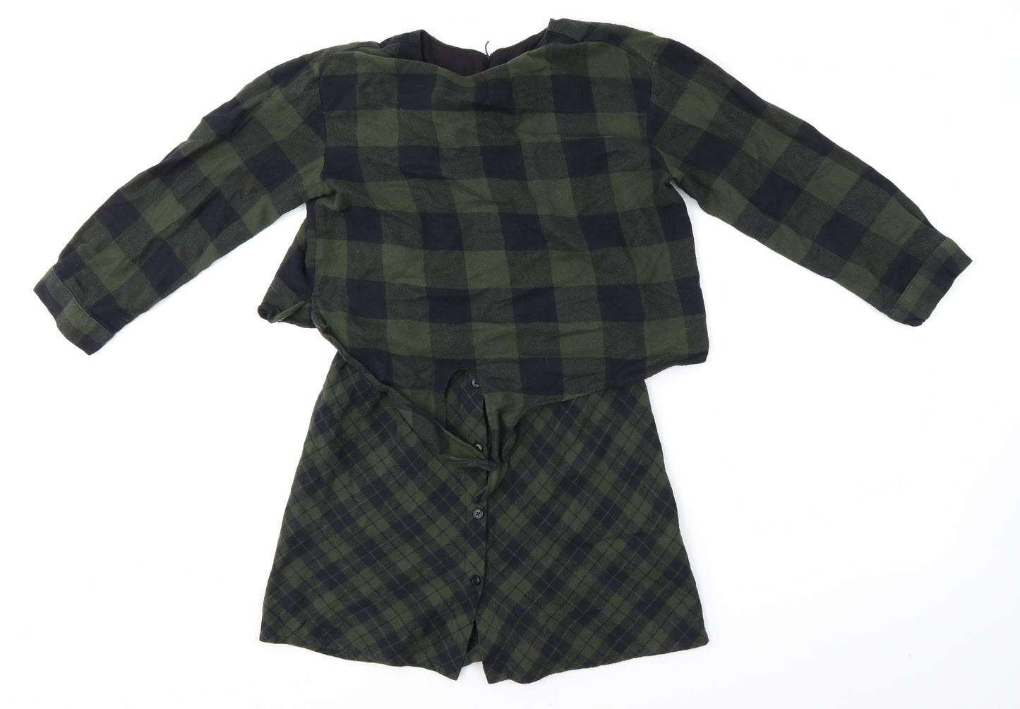 Zara Girls Green Check  A-Line  Size 11-12 Years