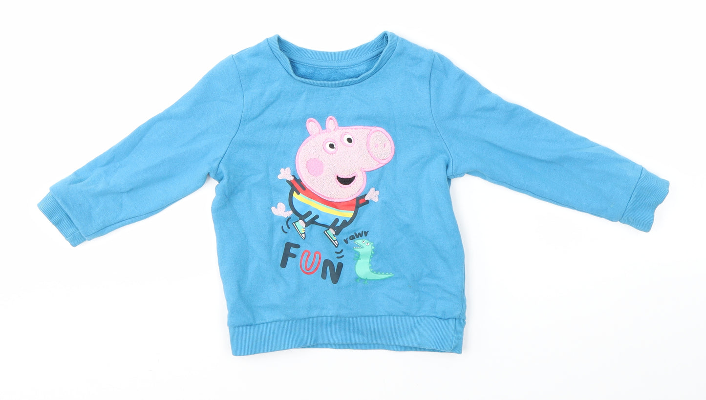 Nutmeg Girls Blue   Pullover Jumper Size 3-4 Years  - Peppa Pig
