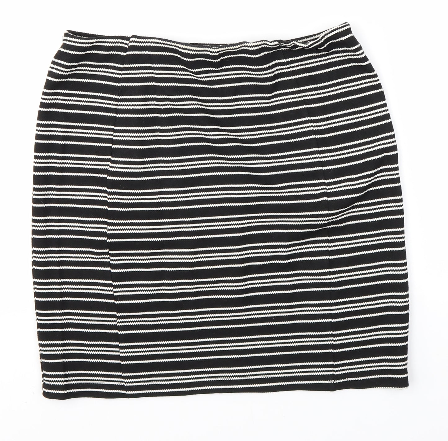 Matalan Womens Black Striped  Straight & Pencil Skirt Size 12