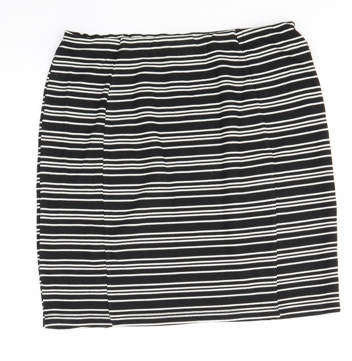 Matalan Womens Black Striped  Straight & Pencil Skirt Size 12