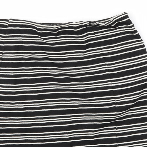 Matalan Womens Black Striped  Straight & Pencil Skirt Size 12