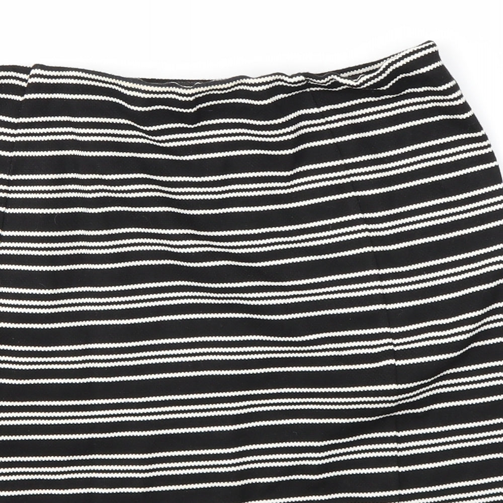 Matalan Womens Black Striped  Straight & Pencil Skirt Size 12