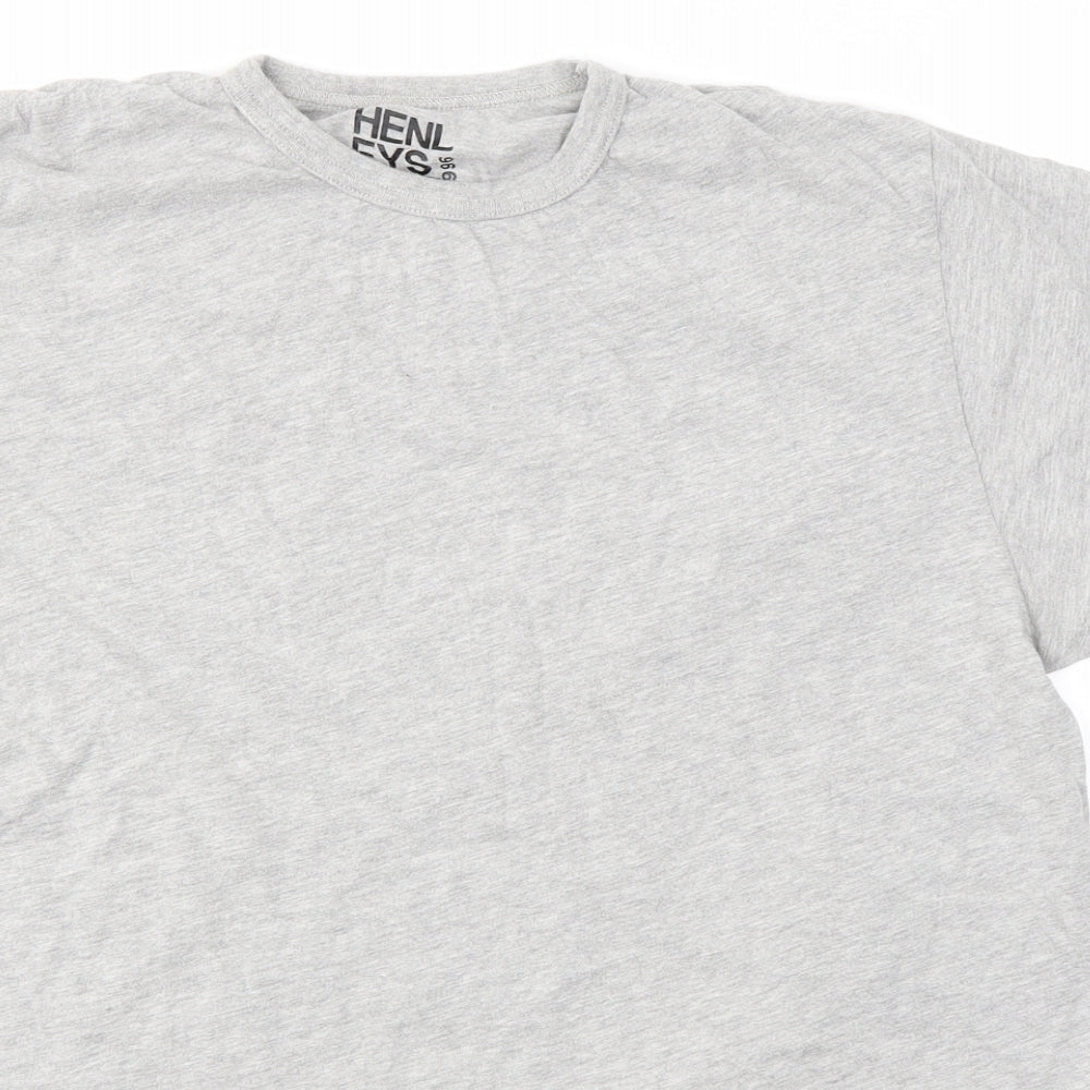 Henleys Mens Grey    T-Shirt Size XL
