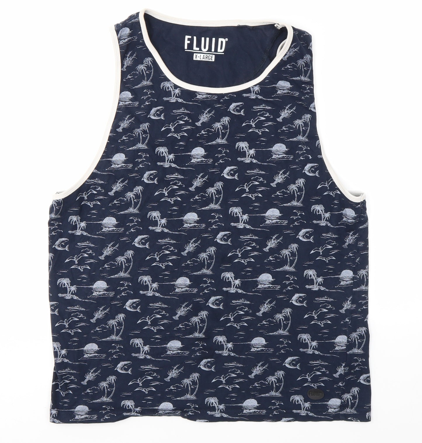 Fluid Mens Blue   Basic Tank Size XL