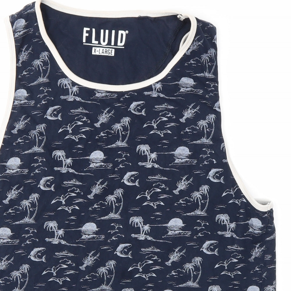 Fluid Mens Blue   Basic Tank Size XL
