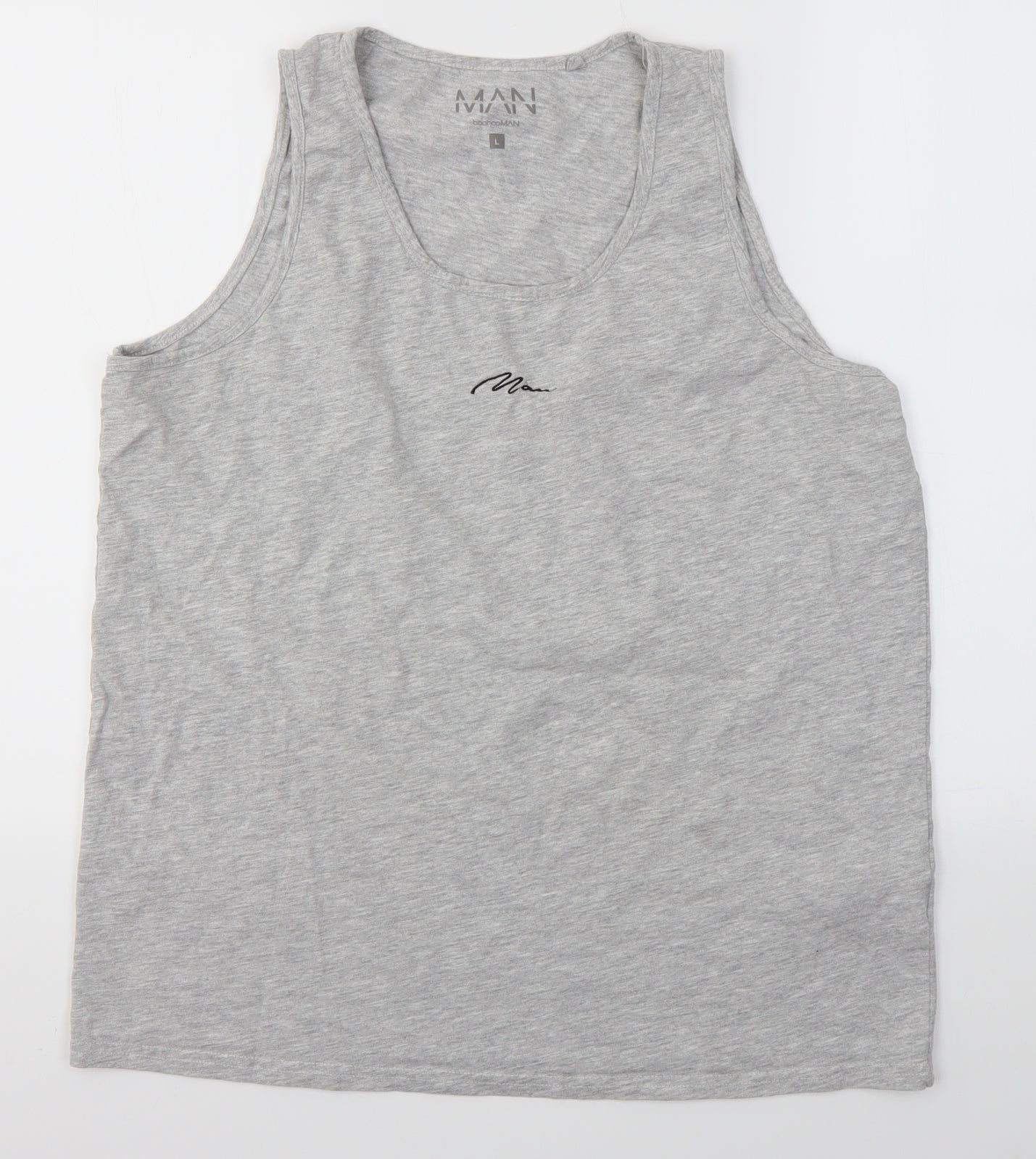 Boohoo Mens Grey   Basic Tank Size L