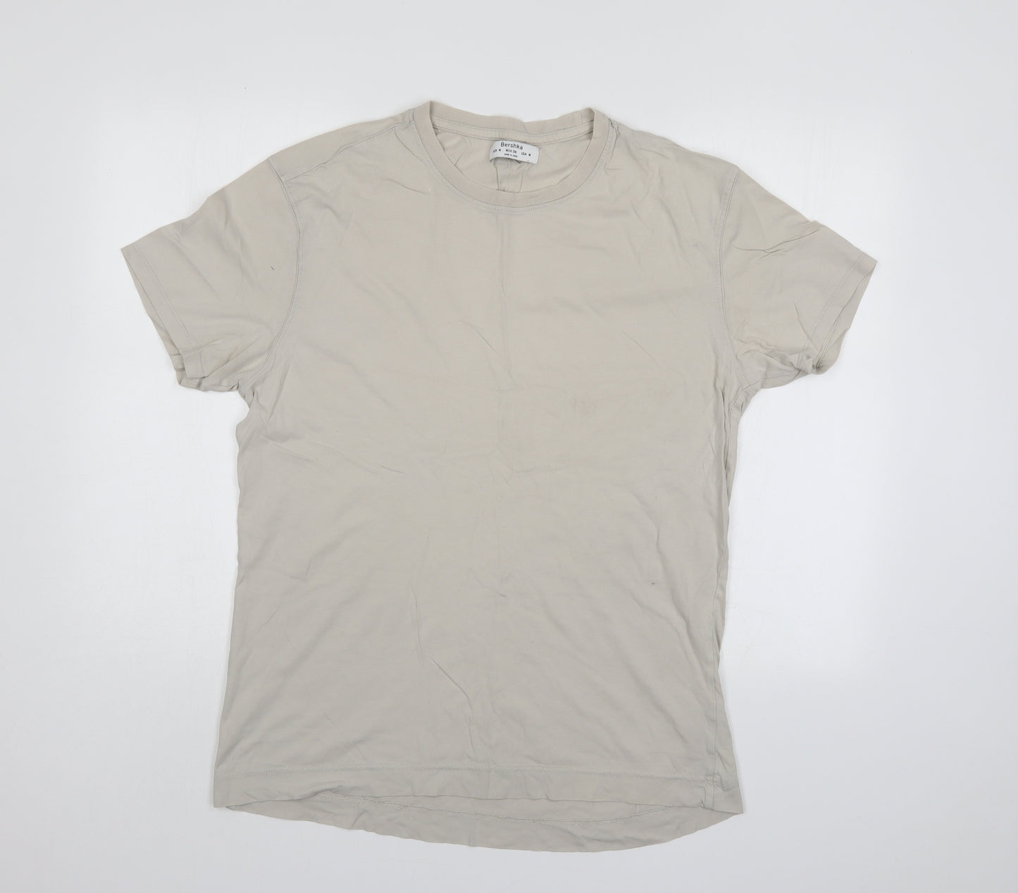 Bershka Mens Ivory    T-Shirt Size M