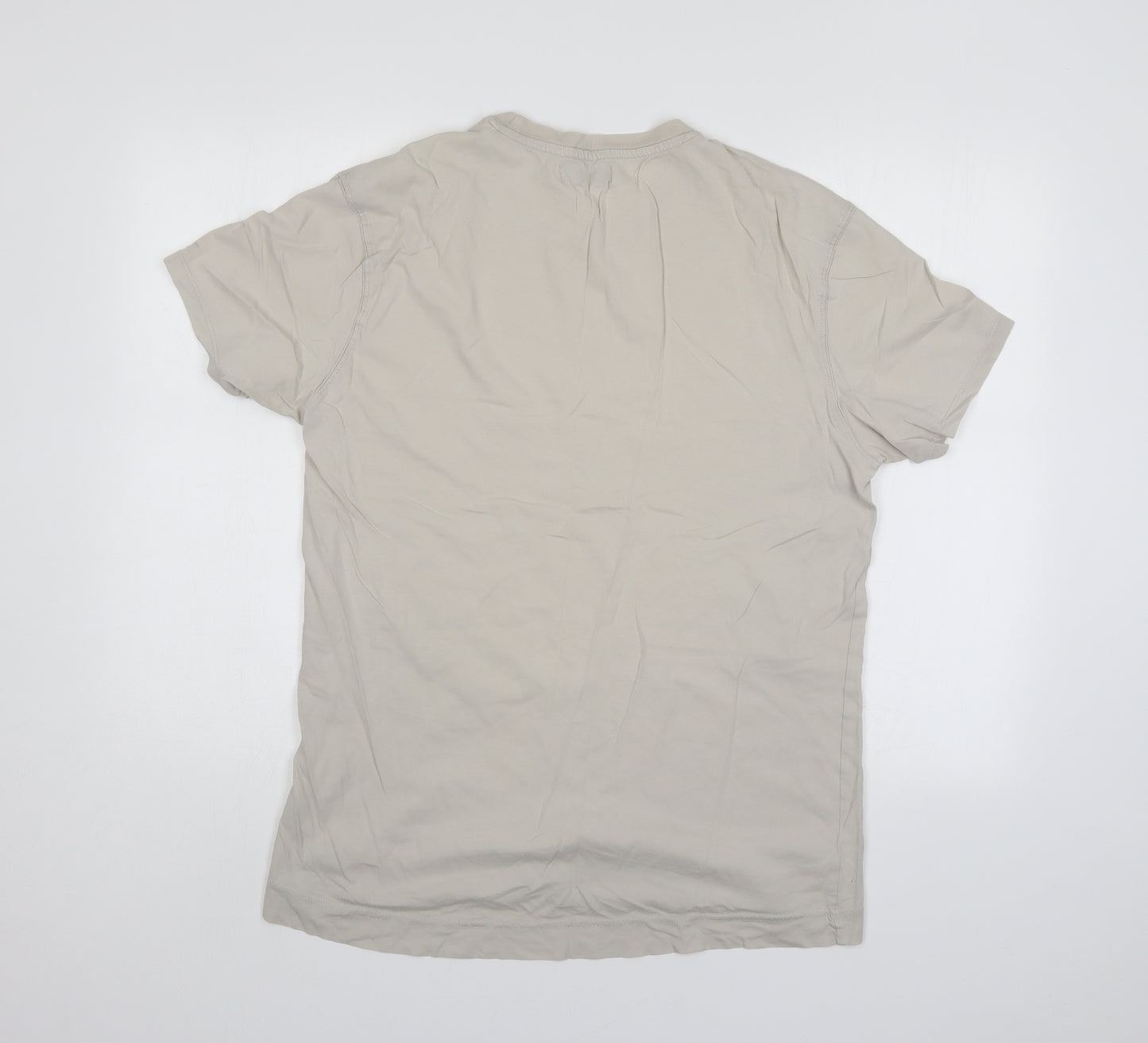 Bershka Mens Ivory    T-Shirt Size M