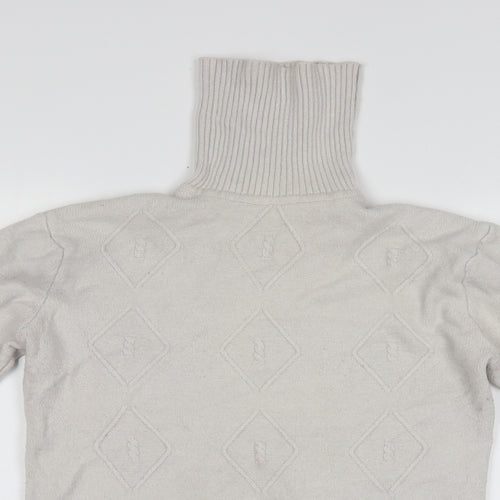 silver swan Womens Ivory Argyle/Diamond  Pullover Jumper Size L