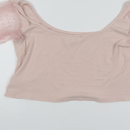 Lily Rose Womens Pink   Cropped Blouse Size 12