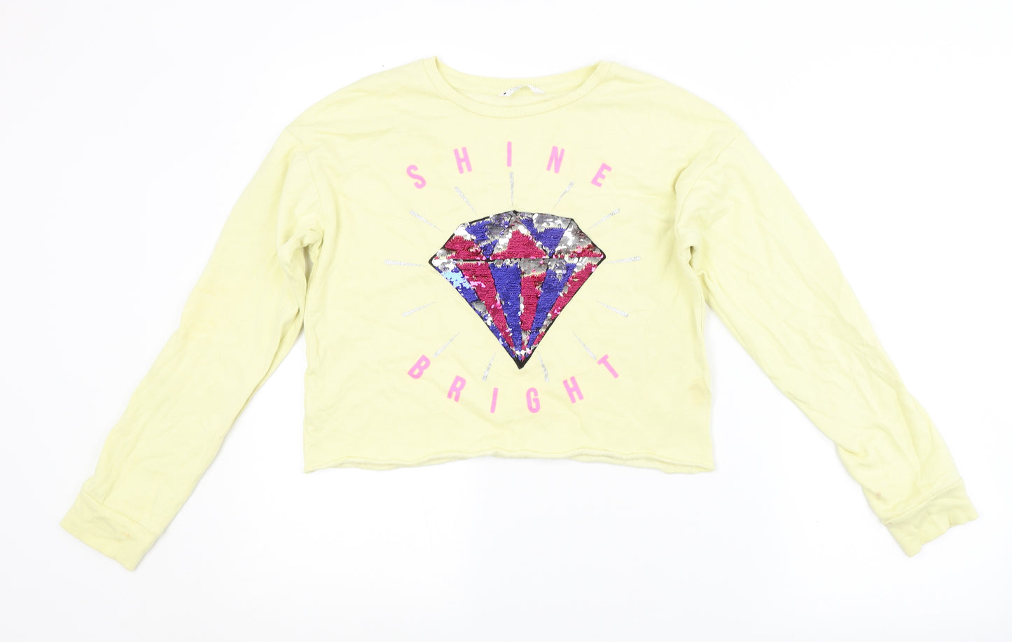 Candy Couture Girls Yellow   Pullover Sweatshirt Size 13 Years