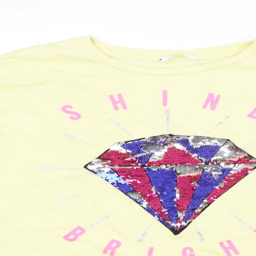 Candy Couture Girls Yellow   Pullover Sweatshirt Size 13 Years